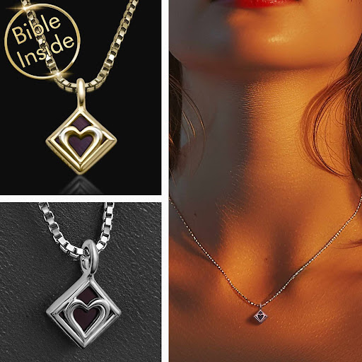 Bible Gift Ideas: Stylish Cross Necklace with New Testament Inside - My Nano Jewellery